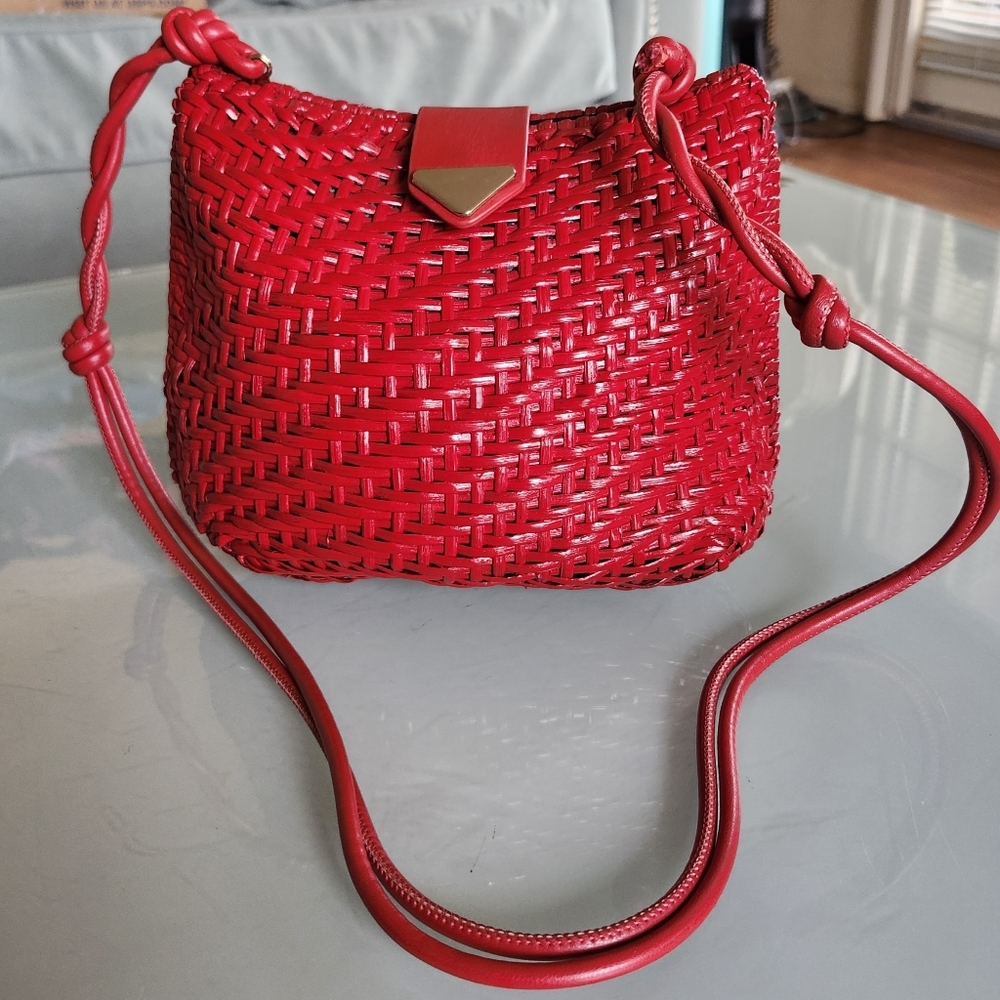 Zara Woven Wicker Red Bag Boho Chic French Girl Retro Y2K Cherry Girl